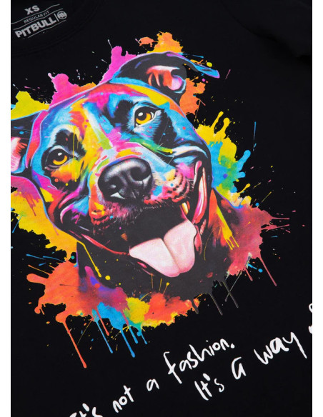 Pitbull West Coast Dámske Tričko WATERCOLOR - čierna